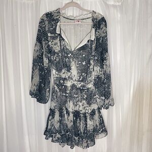 Buddy Love Black and Gray Long Sleeve Dress